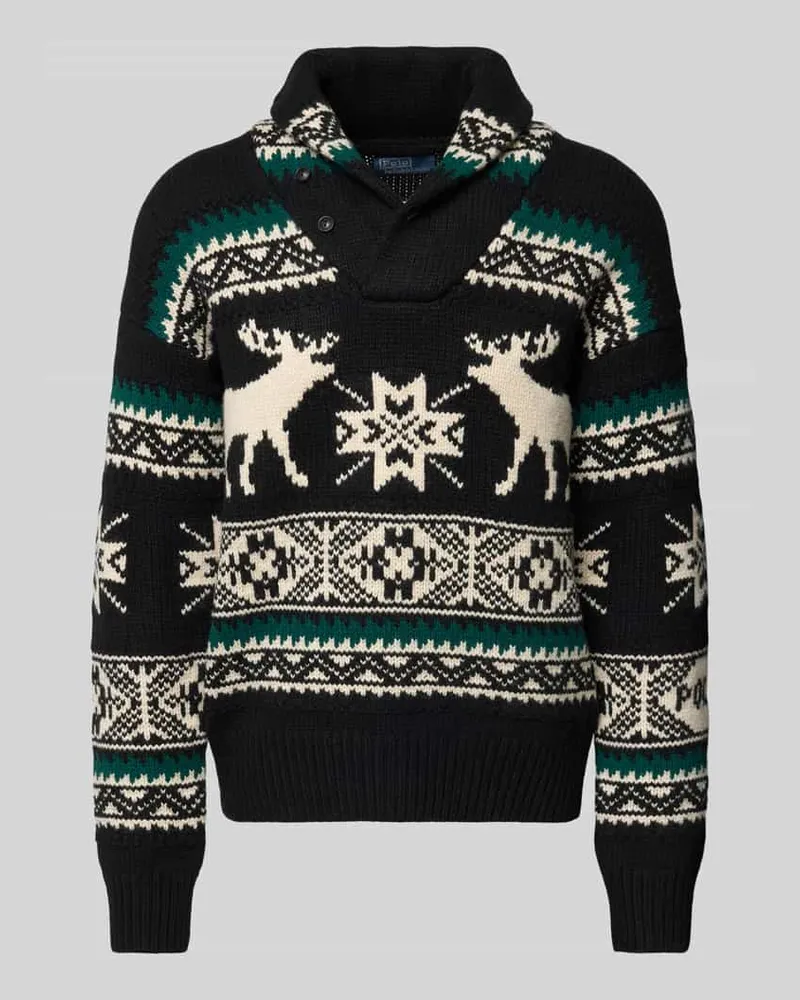 Ralph Lauren Strickpullover mit Stehkragen Black