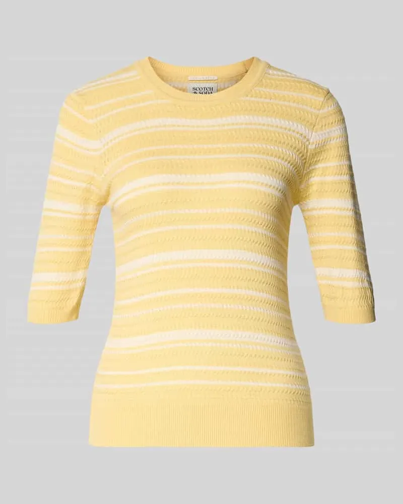 Scotch&Soda Strickpullover aus Baumwoll-Mix Hellgelb