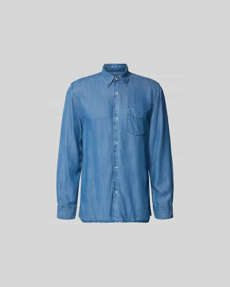 Officine Generale Relaxed Fit Jeanshemd aus reinem Lyocell Jeansblau