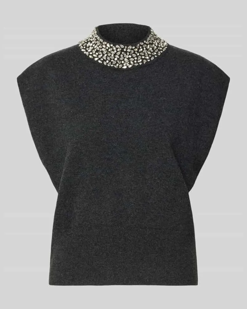 Gestuz Strickjacke mit Stehkragen Modell 'manzi Dunkelgrau