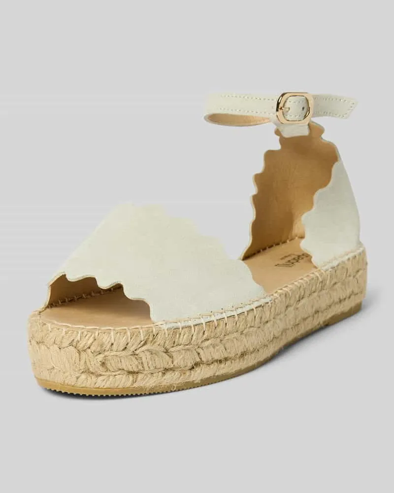 Espadrij Sandalen aus Leder mit Dornschließe Modell 'LYON Sand
