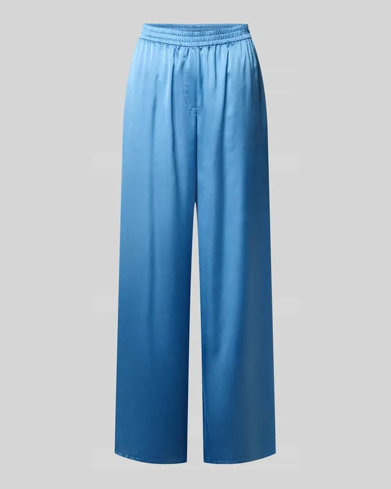 HUGO BOSS High Waist Stoffhose mit Satinschimmer Hellblau