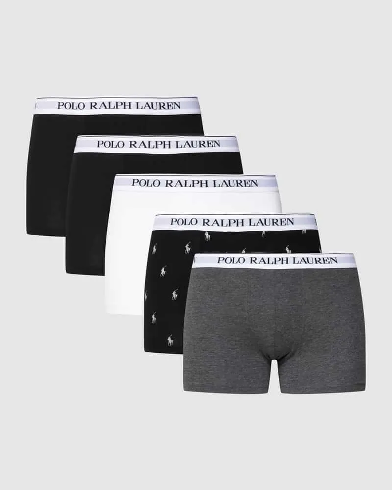 Ralph Lauren Trunks mit elastischem Logo-Bund im 5er-Pack Dunkelgrau