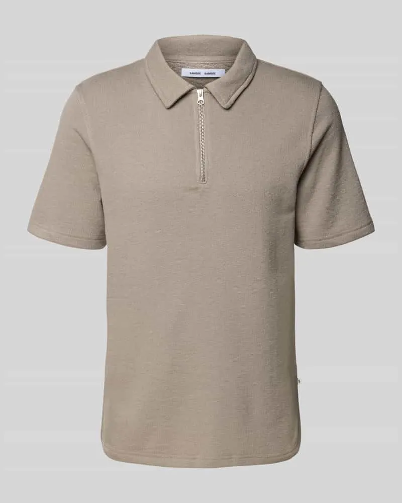 Samsøe & Samsøe Regular Fit Poloshirt mit Reißverschluss Modell 'OLLI Beige