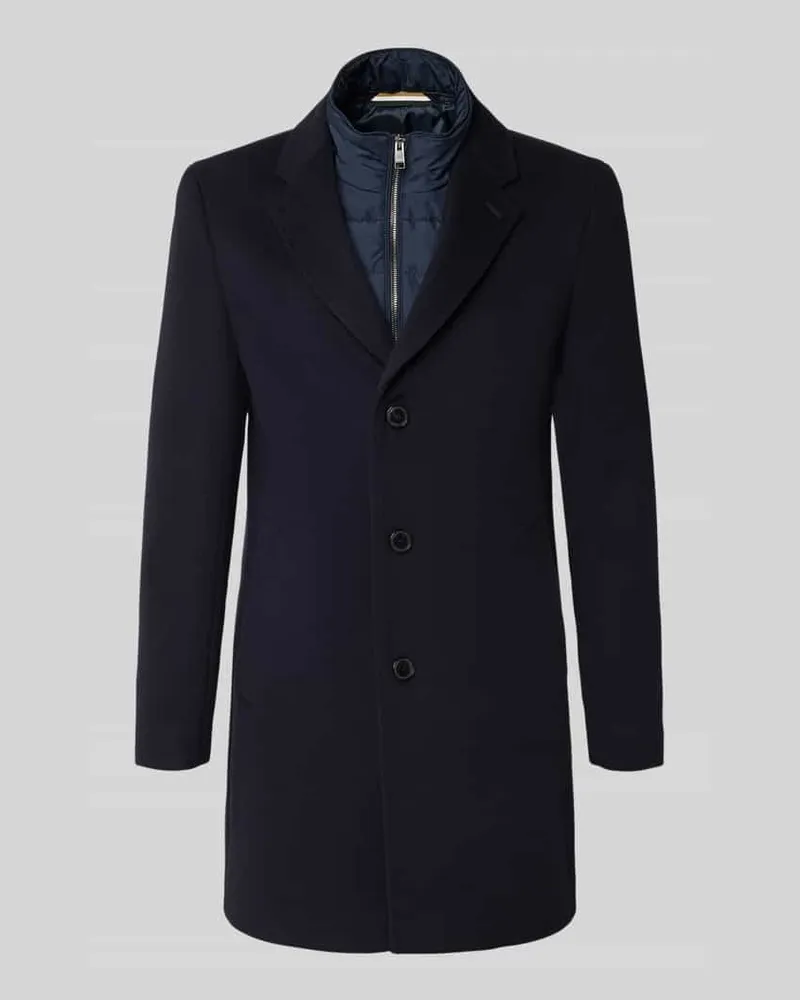 HUGO BOSS Slim Fit Mantel aus Woll-Mix Modell 'HYDE Marine
