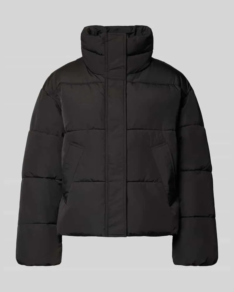 mbyM Regular Fit Steppjacke mit verdecktem Reißverschluss Modell 'Lezira Black