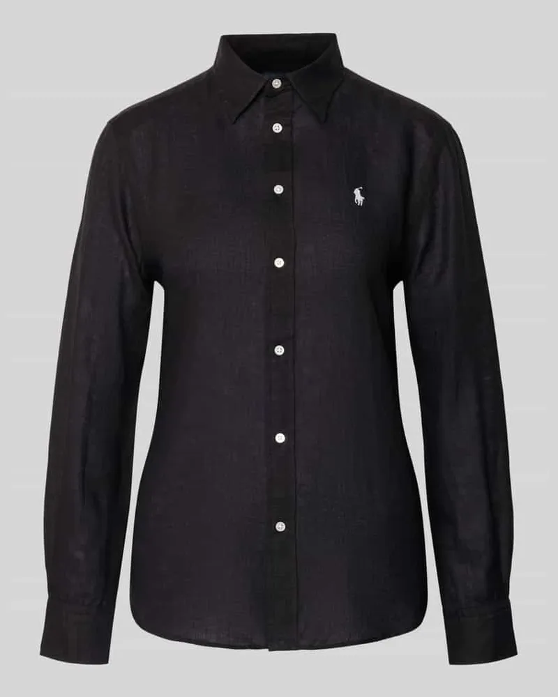 Ralph Lauren Hemdbluse aus reinem Leinen Black