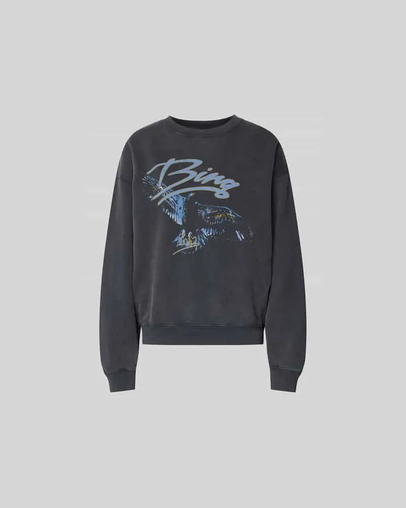 Anine Bing Regular Fit Sweatshirt mit Motiv-Print Black