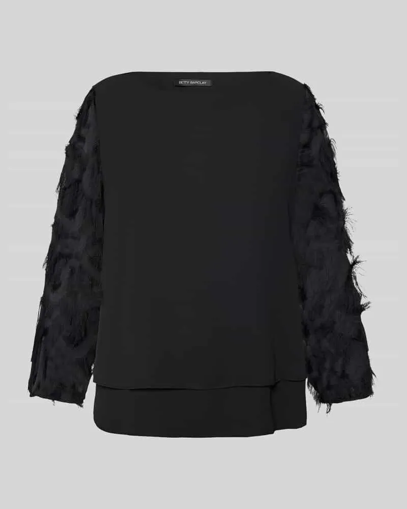 Betty Barclay Lange Langarmbluse mit Fransendetails Black