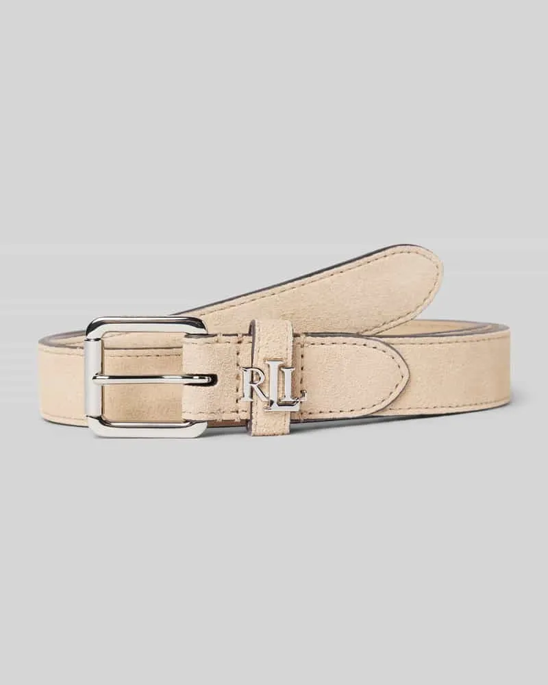 Ralph Lauren Ledergürtel mit Label-Applikation Sand