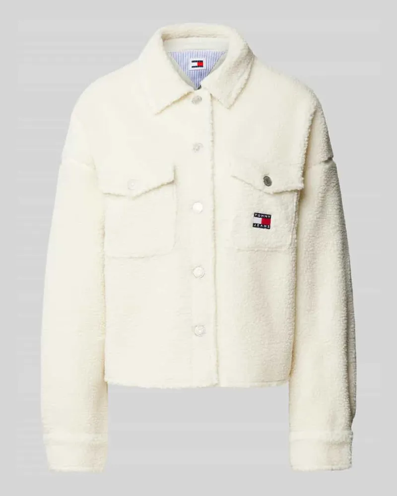 Tommy Hilfiger Relaxed Fit Hemdjacke aus Fleece Weiss