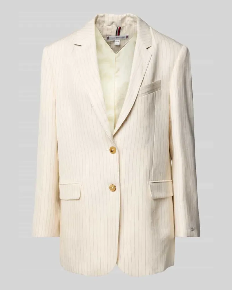 Tommy Hilfiger Relaxed Fit Blazer aus Viskose-Leinen-Mix Sand