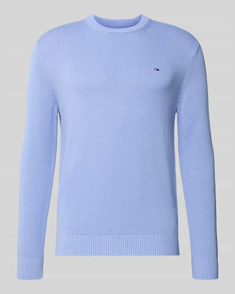 Tommy Hilfiger Regular Fit Strickpullover aus reiner Baumwolle Hellblau