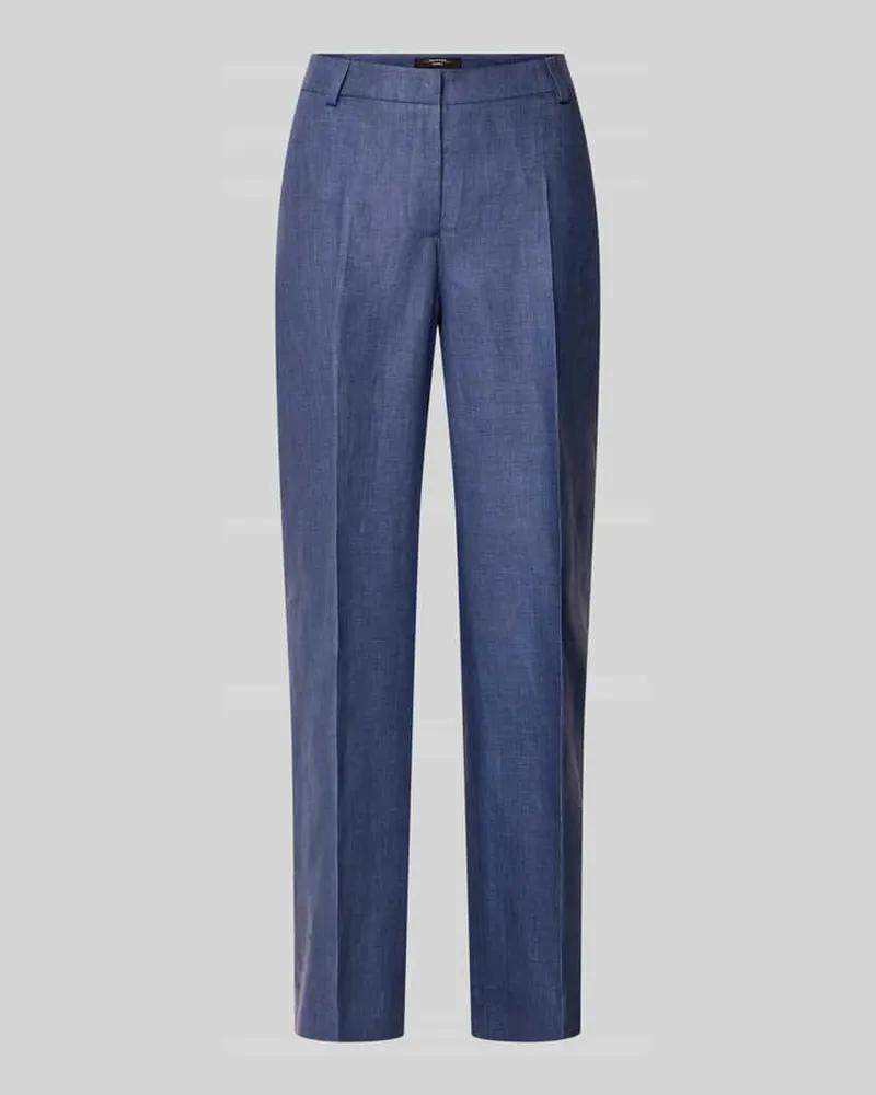 Max Mara Regular Fit straight Leg Anzughose aus reinem Leinen Modell 'MALIZIA Dunkelblau