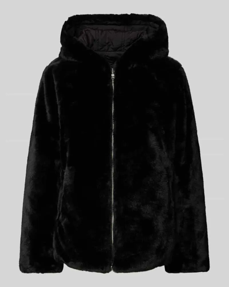 Ralph Lauren Jacke aus Kunstfell mit Kapuze Black