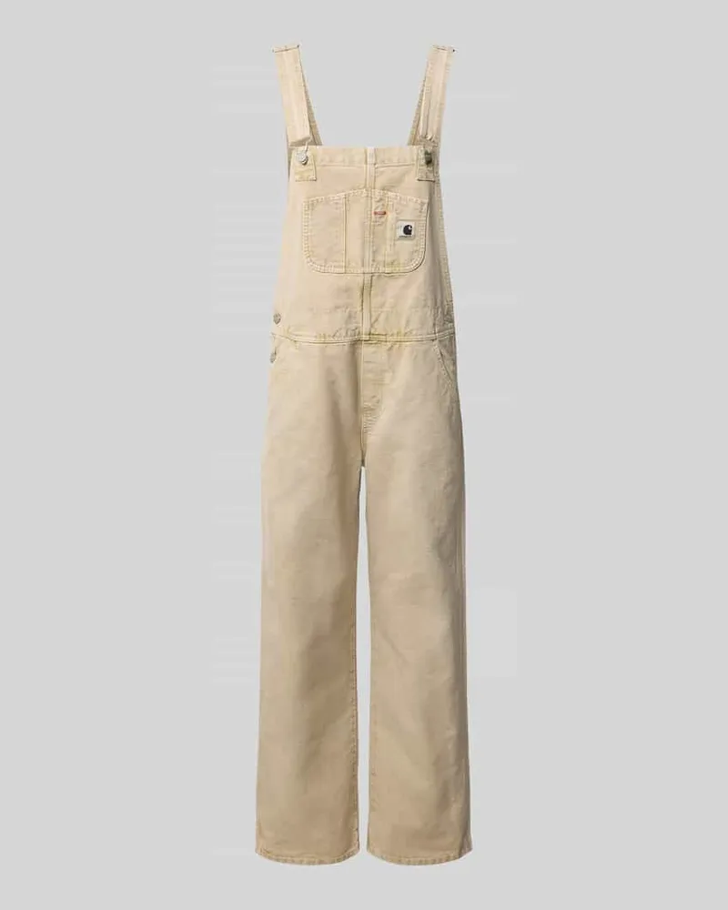 Carhartt WIP Straight Fit Latzhose mit Label-Detail Beige