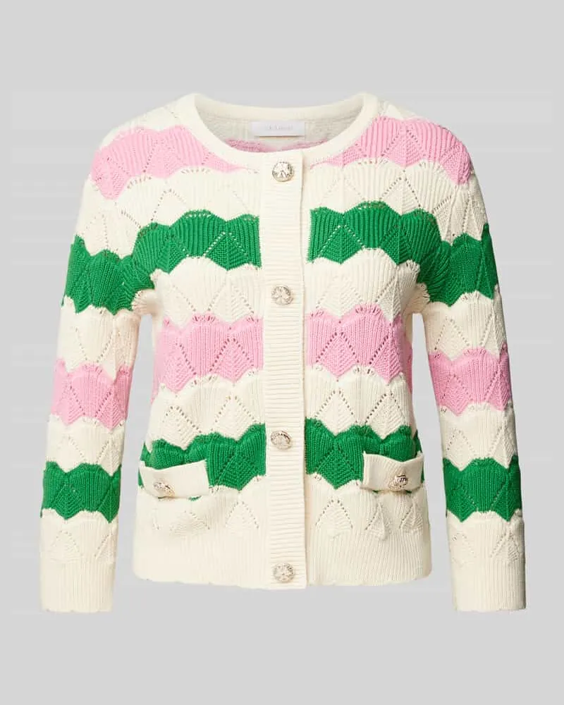 Rich&Royal Cardigan mit gerippten Abschlüssen Rosa