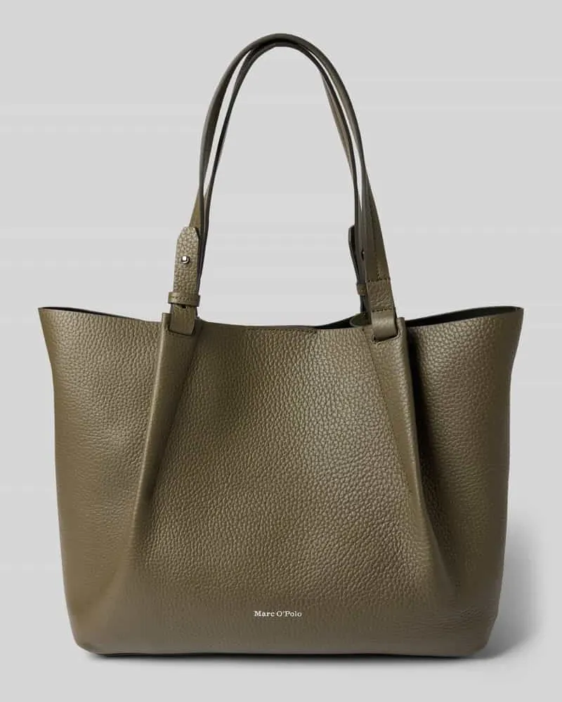 Marc O'Polo Shopper aus genarbtem Rindsleder Oliv