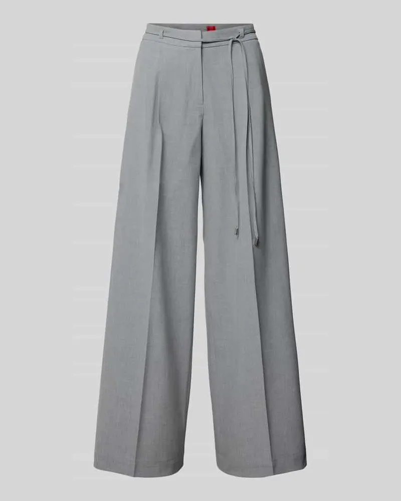 HUGO BOSS Weite Hose mit Viskose-Anteil Modell 'HAMINDE Hellgrau