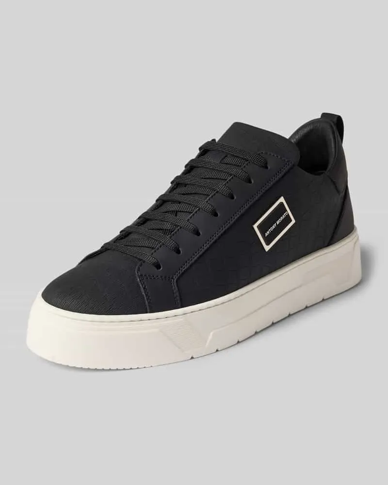 Antony Morato Sneaker aus echtem Leder mit Schlangen-Print Black