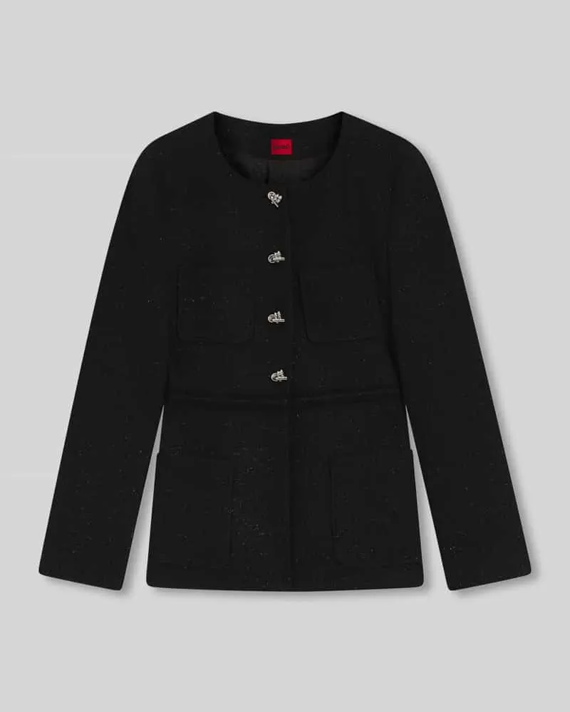 HUGO BOSS Shaped Fit Blazer aus Bouclé Modell 'AFRANZI Black