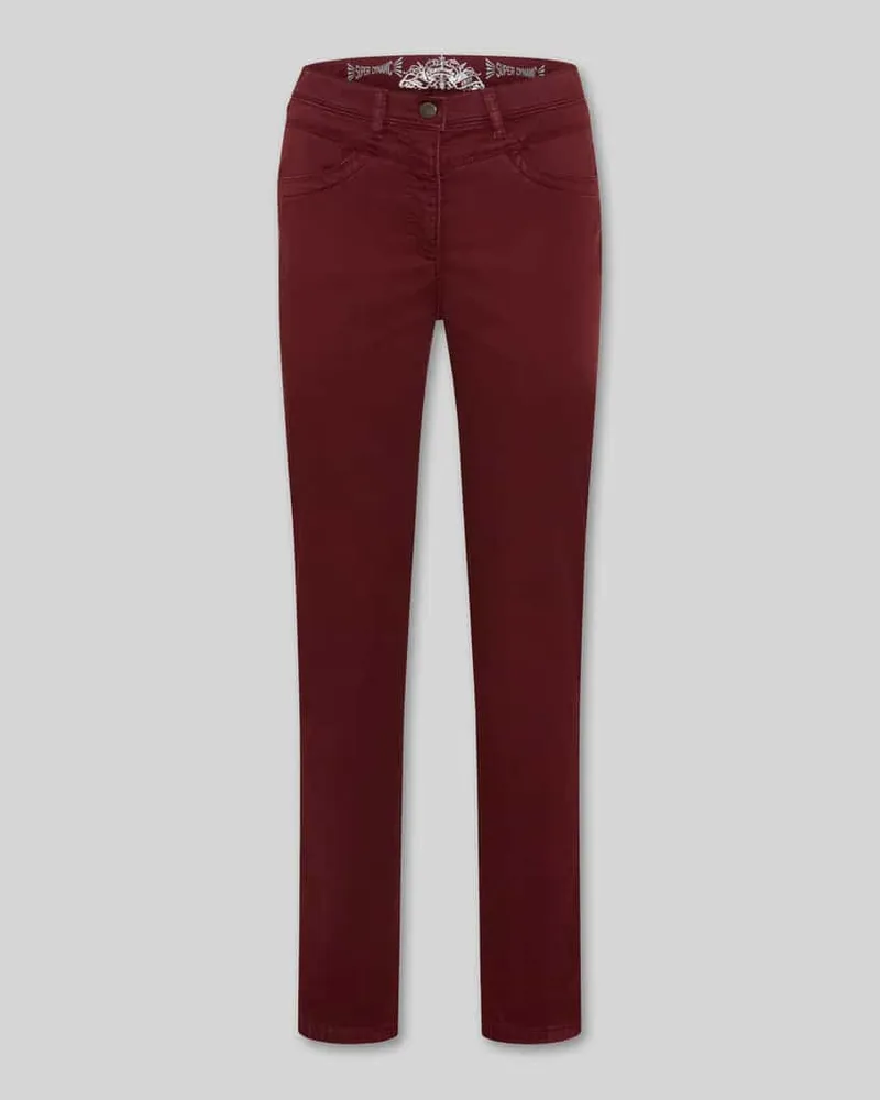 Brax Mid Waist Hose mit Umschlagabschluss Modell 'Laura New Bordeaux