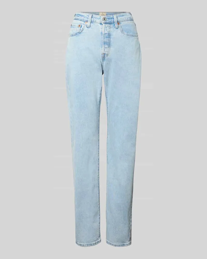 Levi's Straight Fit Jeans aus Baumwoll-Mix Modell '501 Hellblau