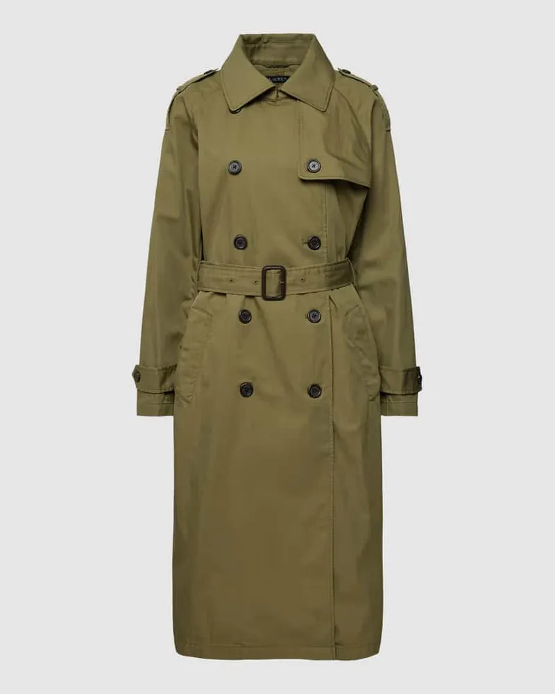 Ralph Lauren Trenchcoat mit Schulterriegeln Oliv