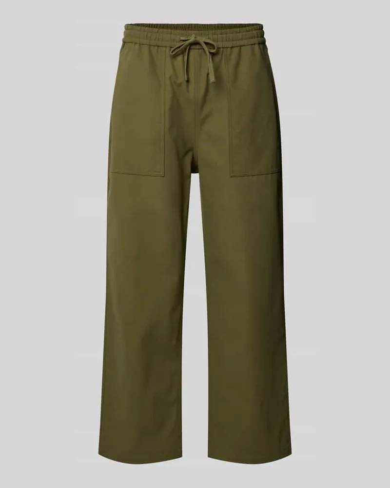 Kitsuné Straight Fit Stoffhose aus Baumwolle Khaki