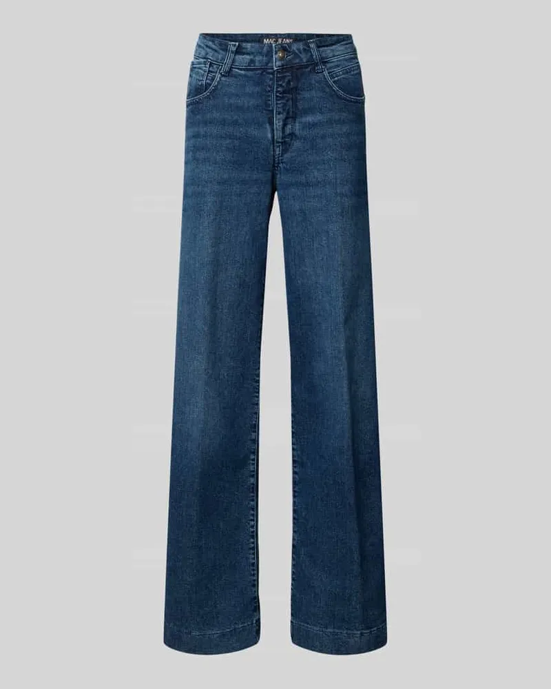 MAC Jeans Wide Fit Jeans mit Viskose-Anteil Modell 'Palazzo Blau