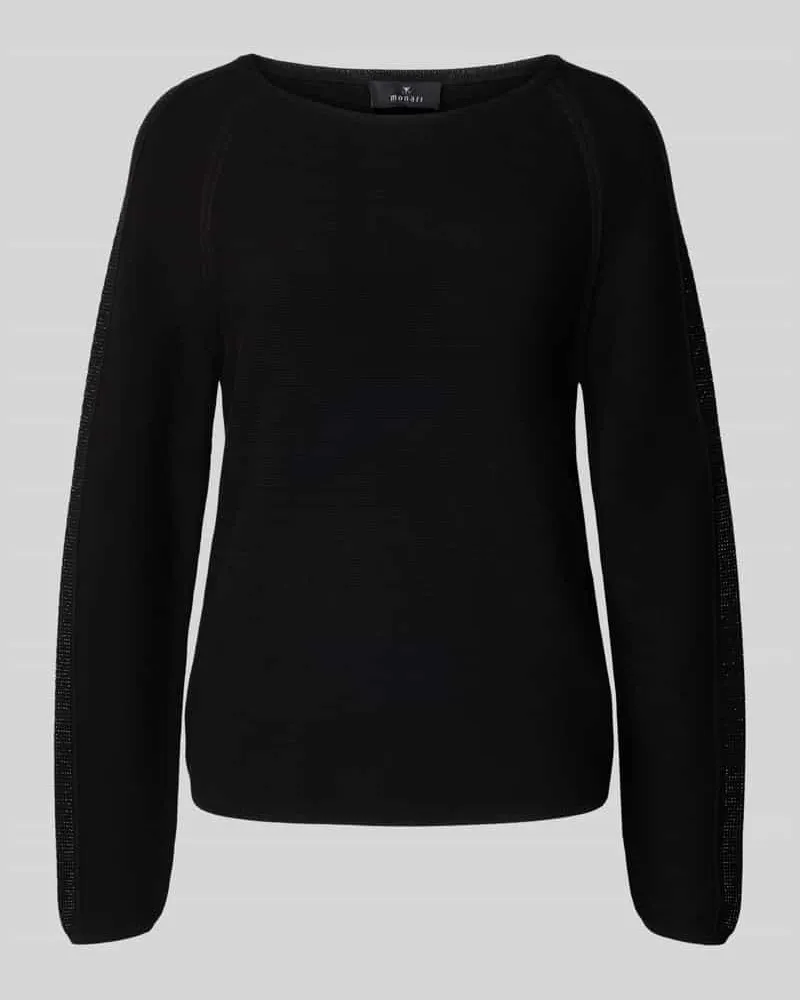monari Strickpullover mit Rundhalsausschnitt Black