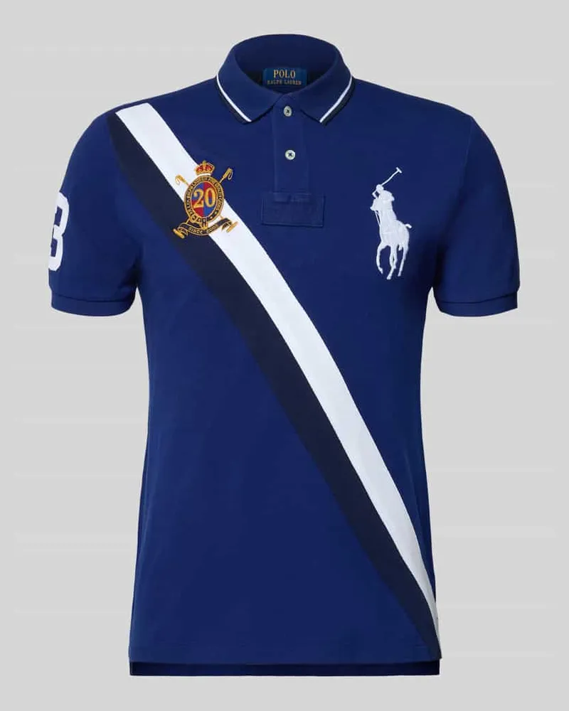 Ralph Lauren Poloshirt mit Label-Stitching Dunkelblau