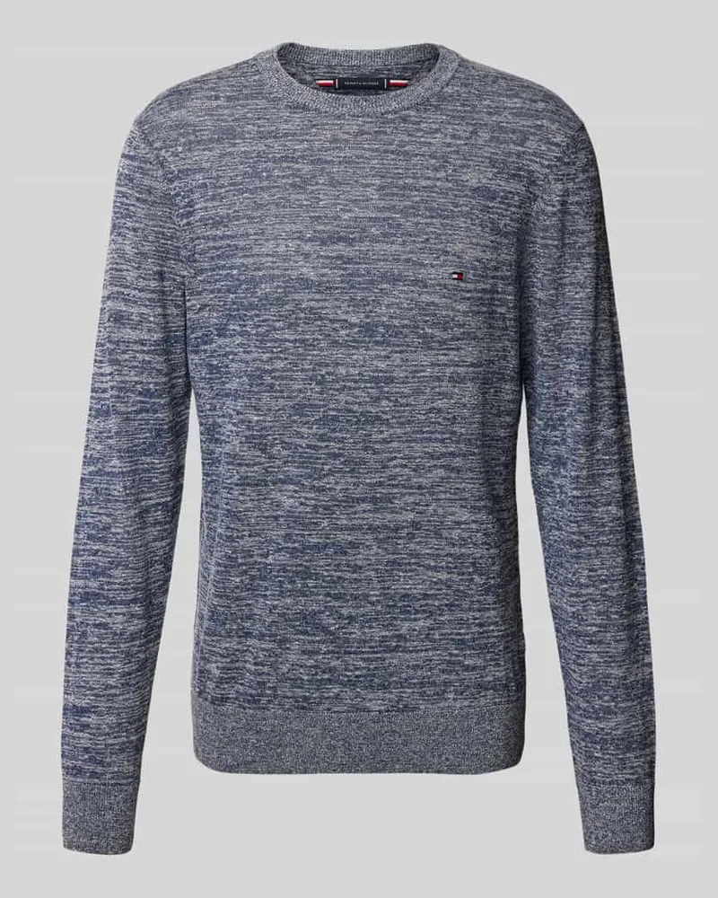 Tommy Hilfiger Strickpullover mit Leinen-Anteil Marine