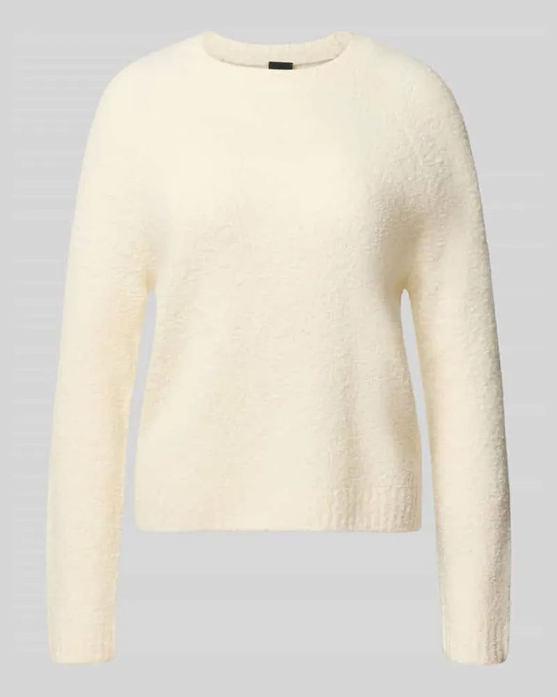 HUGO BOSS Relaxed Fit Pullover aus Schurwoll-Kaschmir-Mix Modell 'Febisana Offwhite