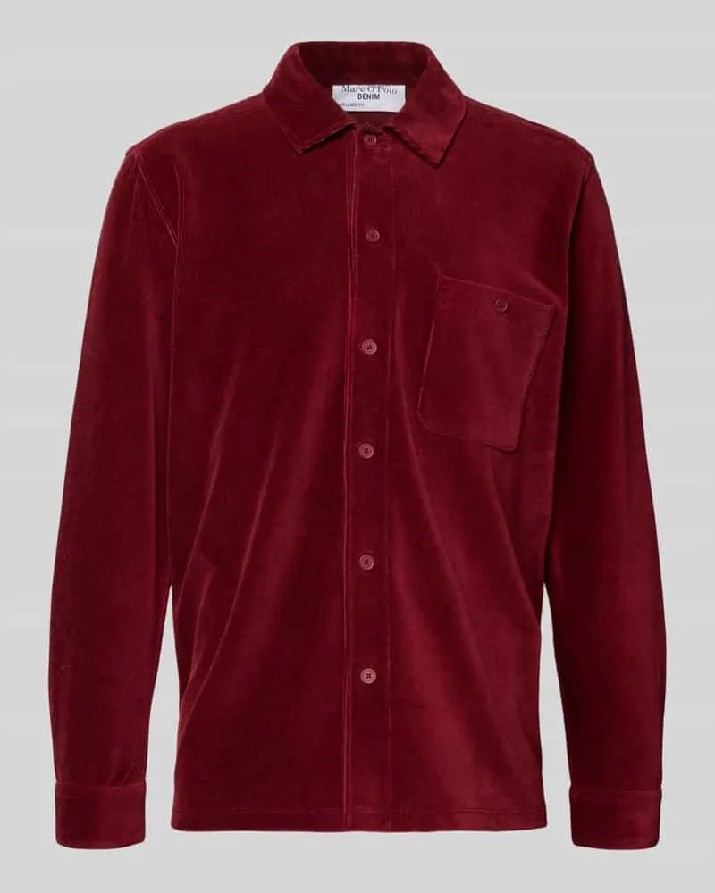 Marc O'Polo Relaxed Fit Freizeithemd aus reiner Baumwolle Bordeaux