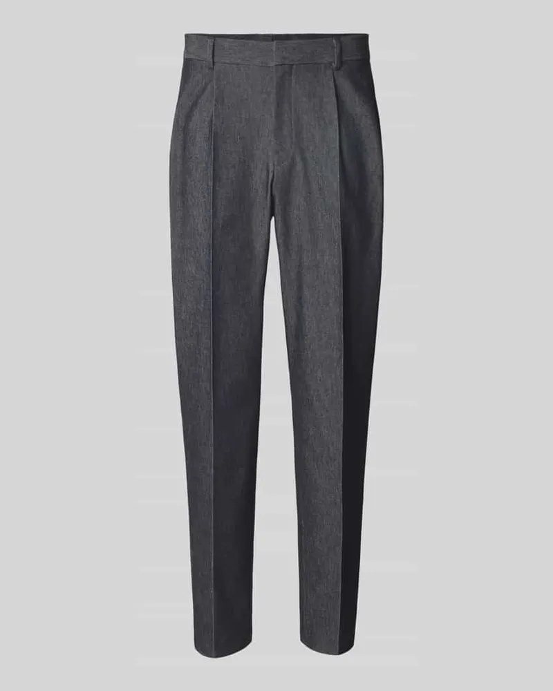 HUGO BOSS Tapered Fit Anzughose aus Baumwoll-Mix Modell 'PERIN Marine