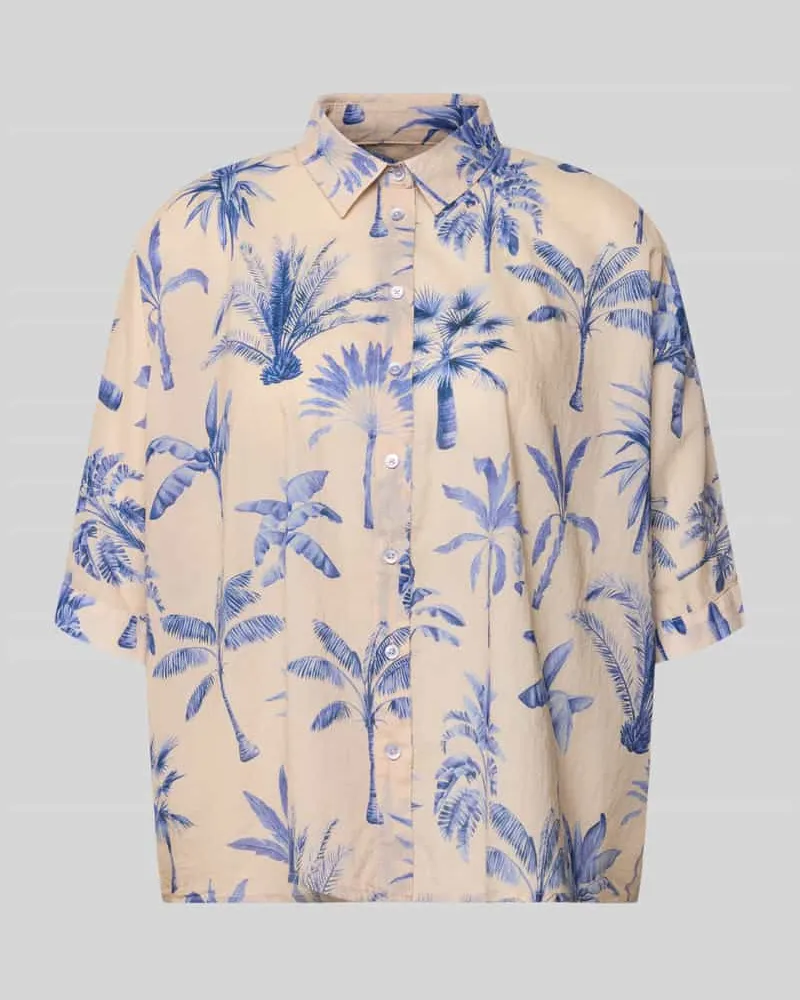 Emily van den Bergh Relaxed Fit Bluse im Allover-Look Sand