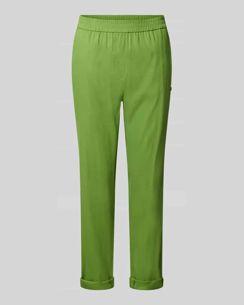 Marc Cain Stoffhose aus Leinen-Mix mit französischen Eingrifftaschen Grass