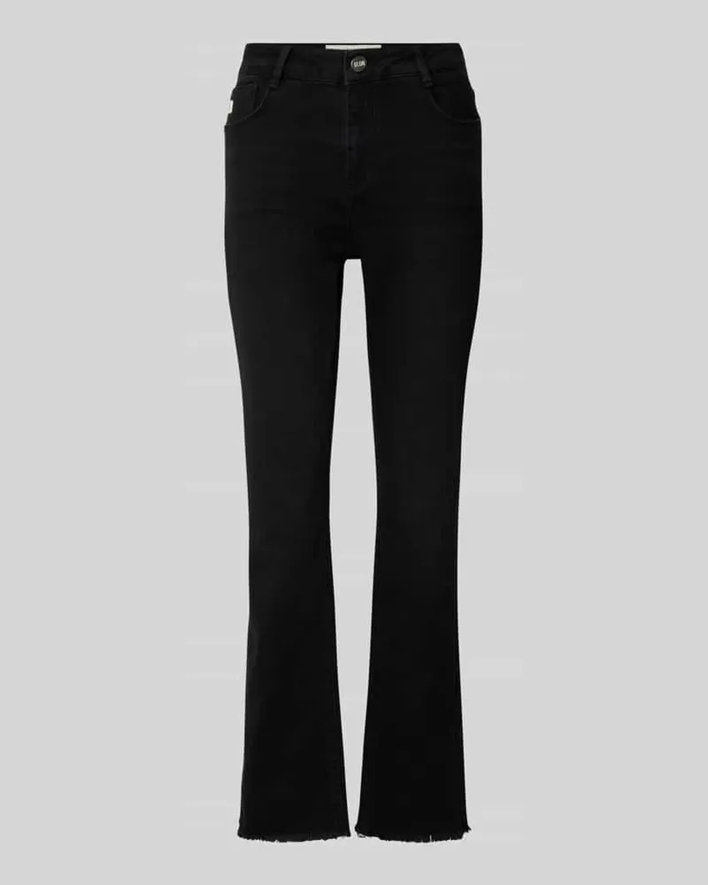 Goldgarn Slim Fit Jeans mit Fransen Modell 'LINDENHOF Black