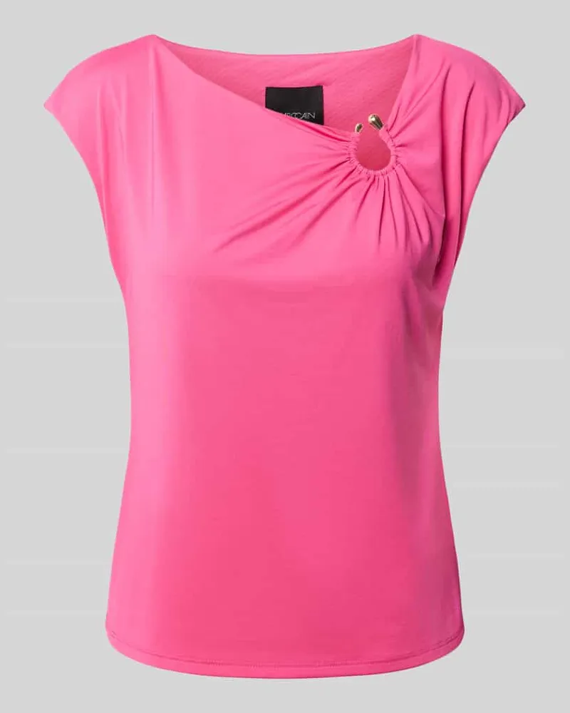 Marc Cain T-Shirt mit asymmetrischem Ausschnitt Fuchsia