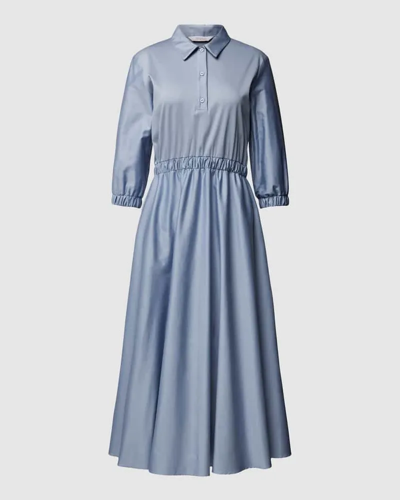 Max Mara Hemdblusenkleid mit Knopfleiste Modell 'MAGGIO Hellblau