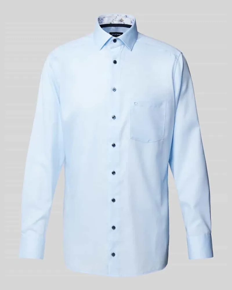 Olymp Modern Fit Business-Hemd mit Knopfleiste Bleu