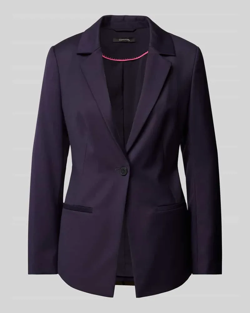 COMMA Slim Fit Blazer mit Knopfverschluss Aubergine