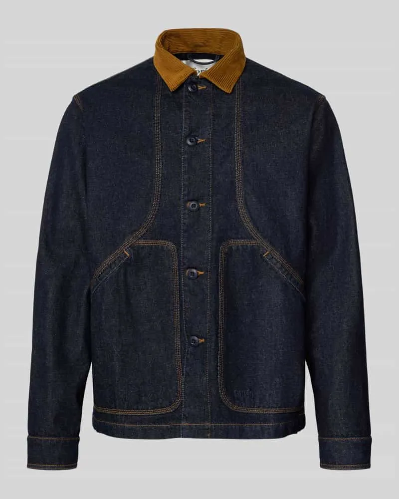 forét Regular Fit Overshirt mit Eingrifftaschen Modell 'BERRY Dunkelblau