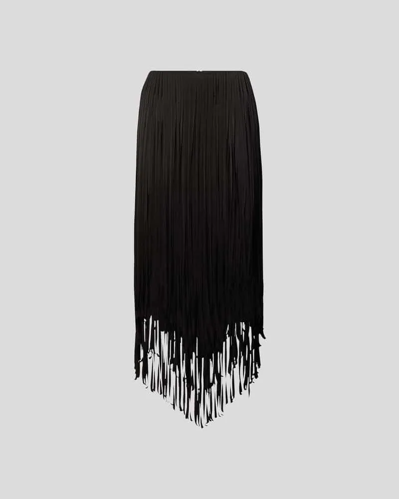 Alexandre Vauthier Midirock mit Fransen Black