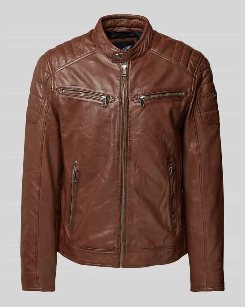 Mauritius Jacke in Leder-Optik Modell 'Derry Cognac