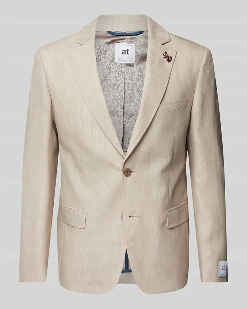 Atelier Torino Sakko aus Schurwoll-Leinen-Mix Modell 'TITO Beige