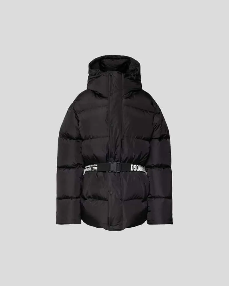 Dsquared2 Oversized Steppjacke mit Taillengürtel Black
