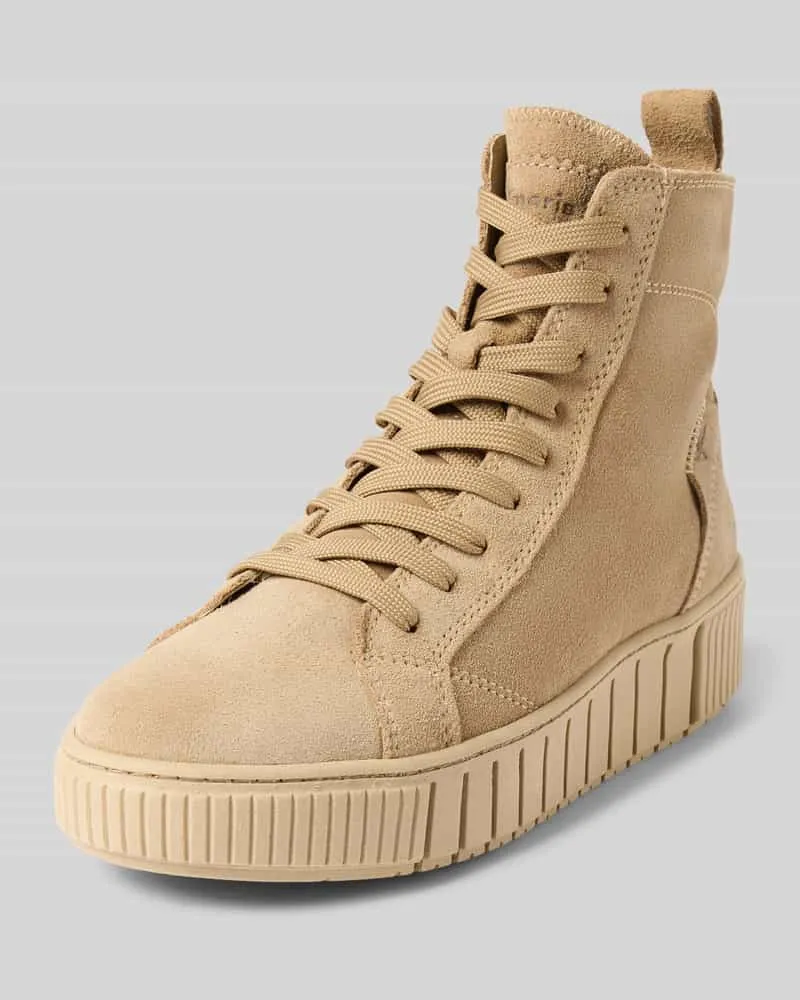 Tamaris High Top Sneaker aus echtem Veloursleder Beige