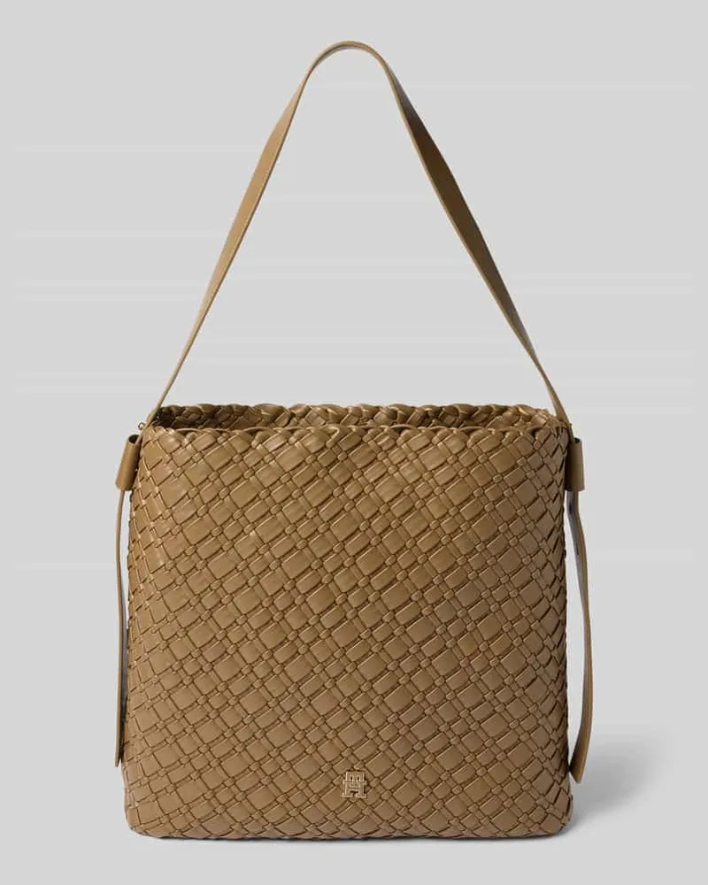 Tommy Hilfiger Shopper mit grobem Webmuster Taupe